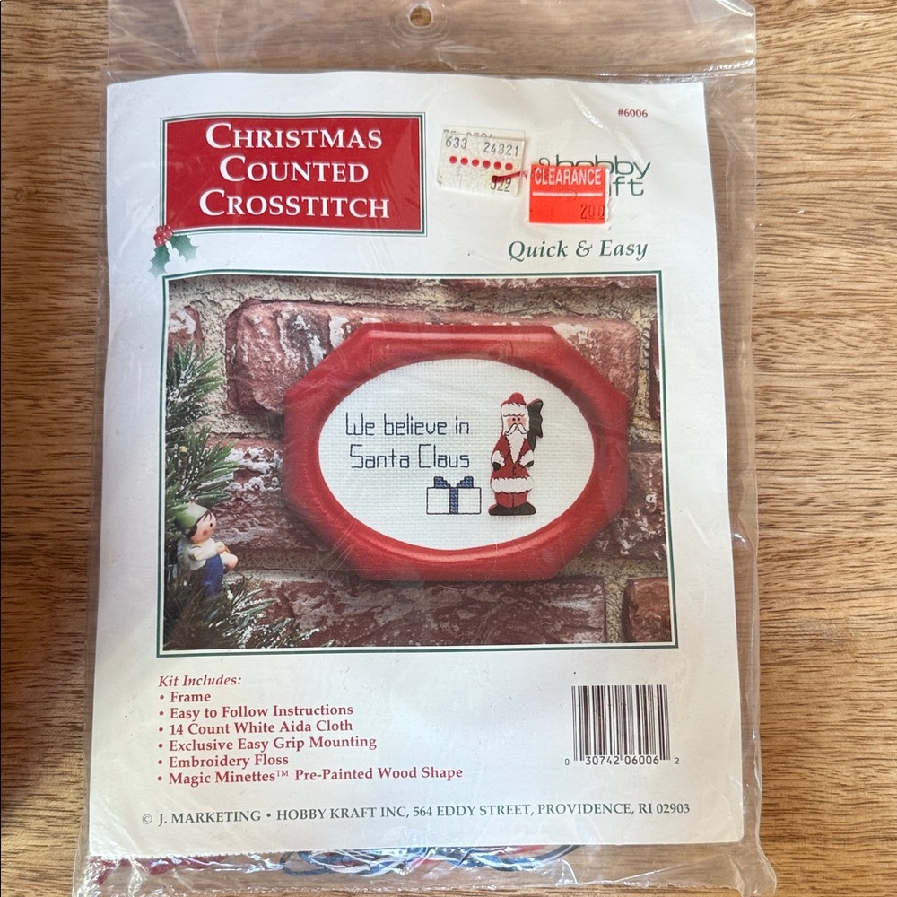 Vintage Hobby Kraft Christmas Counted Crosstitch Kit NOS